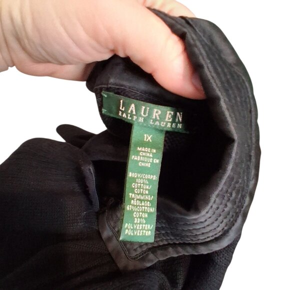 Lauren Ralph Lauren knit sweater Blazer womens 1X black notched gold buttons - Picture 6 of 6